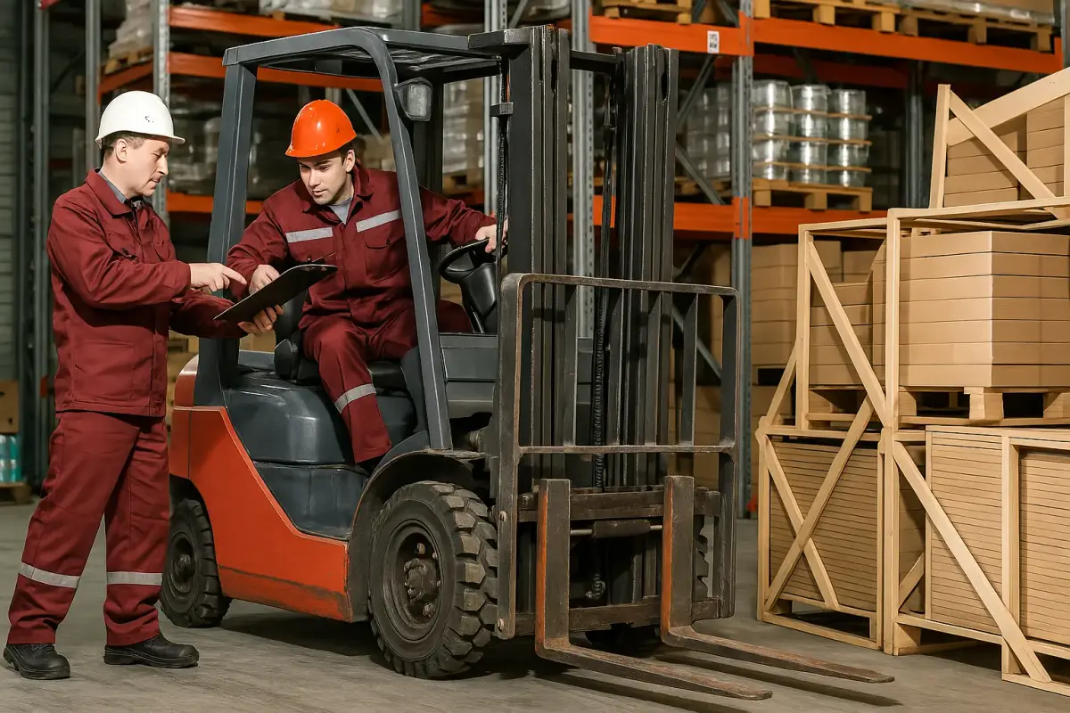 When Lifting Pallets Of AE Using A Forklift