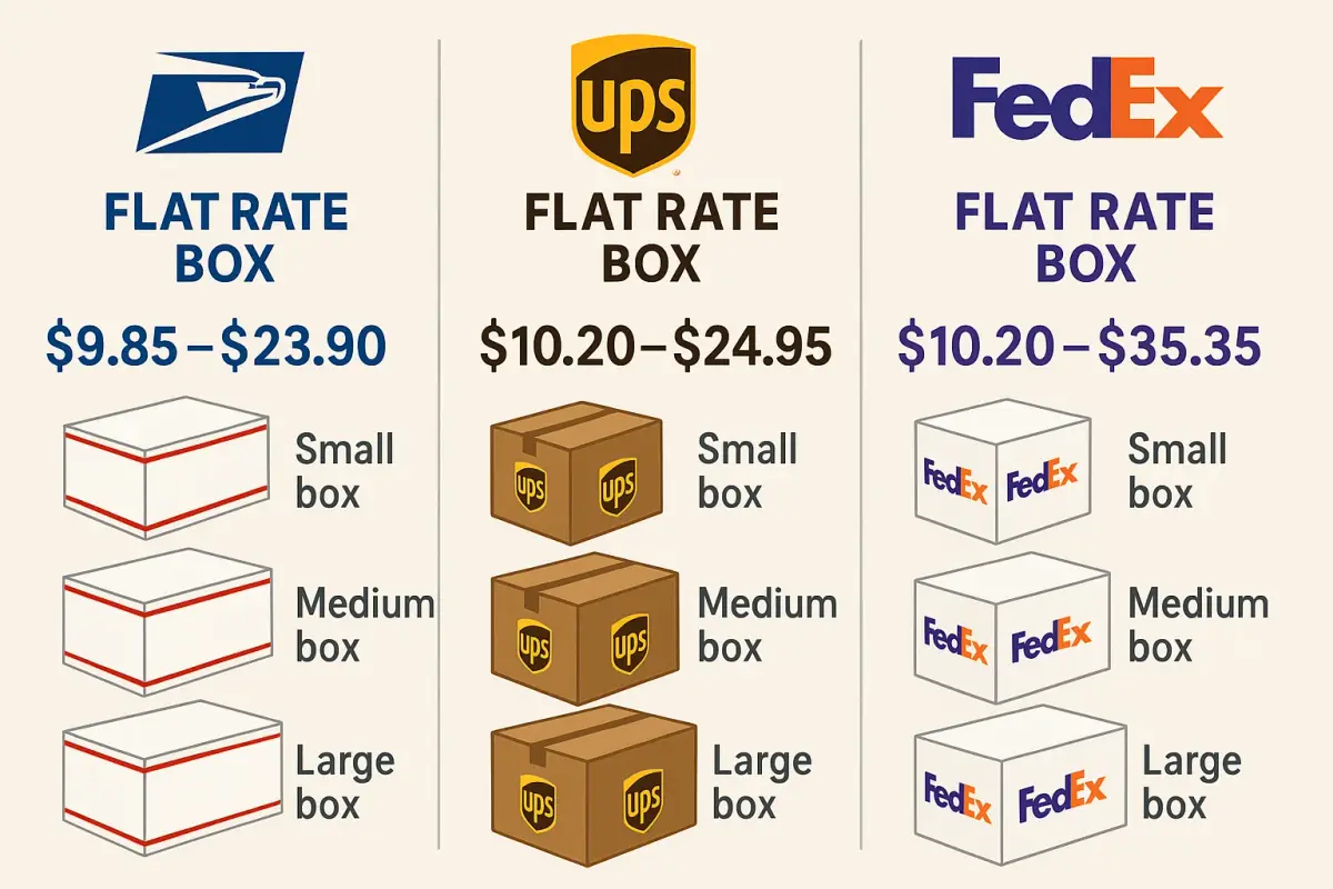 Shipping Box Costs: USPS, UPS, and FedEx