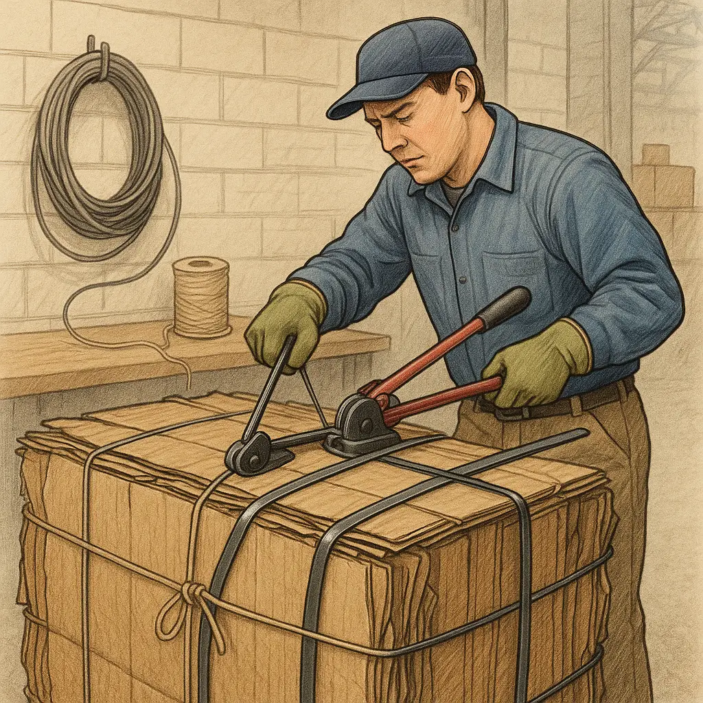 How to Tie a Cardboard Bale