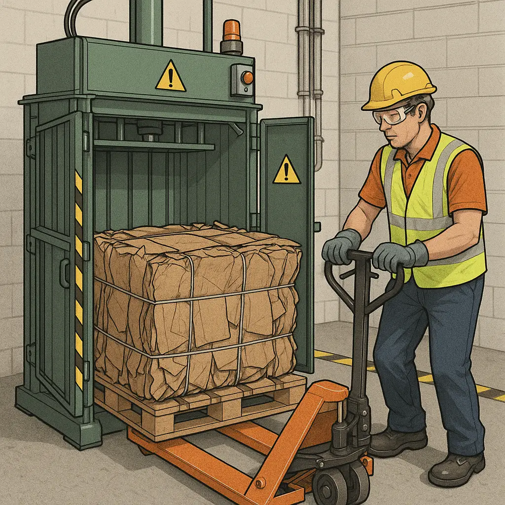 Efficient and Safe Methods for Unloading a Cardboard Baler
